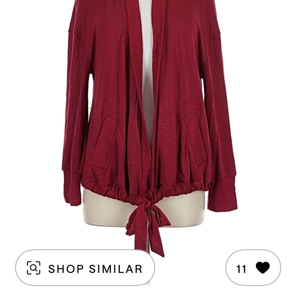 Torrid Rich Burgundy Cardigan with Tie Detail